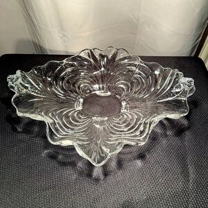 Cambridge Glass CAPRICE, Oval, Console Centerpiece Bowl, Ruffle Rim,Footed Dish
